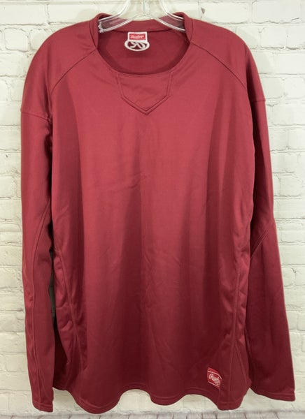 Rawlings CA21081 Men's 100% Polyester Long-Sleeve Athletic Sweatshirt Maroon XL