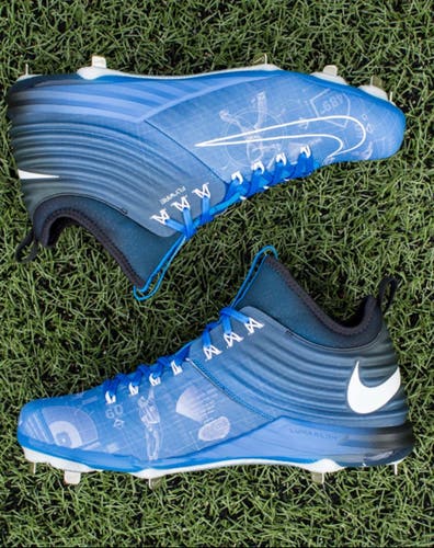 Rare Nike Lunar Trout 2 Blueprint Blue Men's Size M 10.5 (W 11.5) Adult Trout High Top Metal (New)