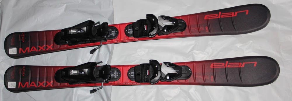 NEW Elan Maxx red Kids Skis 90cm Uflex  Size Adjustable EL 4.5 GW Bindings 2026