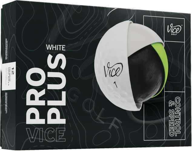 Vice Golf Pro Plus Golf Balls (White, 12pk) 1 Dozen 2025 NEW