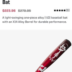 2024 DeMarini Voodoo Alloy USSSA Certified Bat (-10) 18 oz 28" (New)