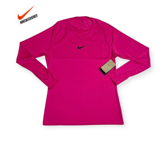 NEW Pink Large Nike Dri-Fit Shirt Nike Park First Layer Dri-Fit long sleeve Soccer Jersey AV2609-616