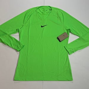 NEW green Large Nike Dri-Fit Shirt Nike Park First Layer Dri-Fit long sleeve Soccer Jersey AV2609