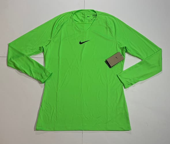 NEW green Large Nike Dri-Fit Shirt Nike Park First Layer Dri-Fit long sleeve Soccer Jersey AV2609