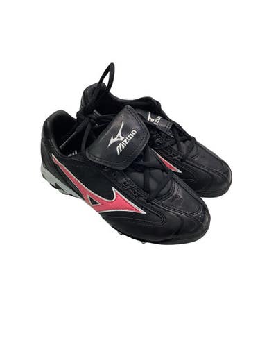 Used Mizuno BLACK AND PINK BB/SB Cleats Black And Pink Junior 04 11347-S000262325