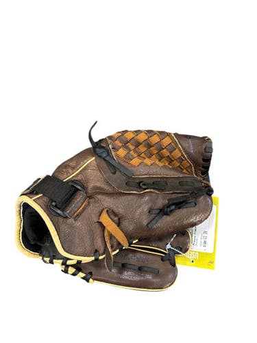 Used Mizuno POWER CLOSE BB/SB Glove RH Throw Brown 11" 11850-S000022956