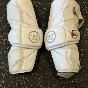 Used Warrior EVO PRO UMASS Lacrosse Arm Pads/Guards White MD 11849-S000035888