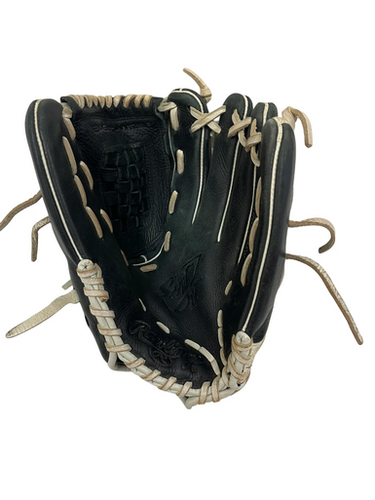 Used Rawlings SHUT OUT RH Throw Fastpitch Gloves Black 12" 11692-S000145516