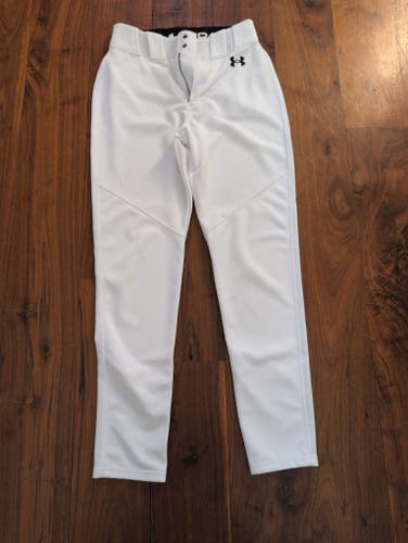 White Small Men's Under Armour Baseball Pants