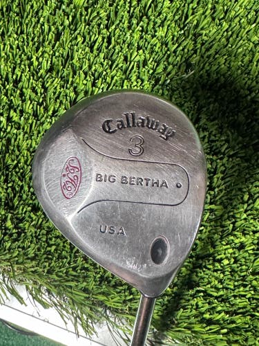 Callaway Golf Big Bertha War Bird 3 Wood RH  Memphis Steel Shaft 41.5” New Grip