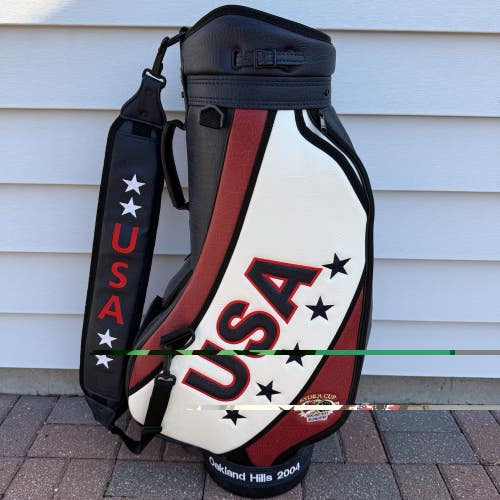 2004 Ryder Cup Oakland Hills PGA Tour USA Golf Staff Caddy Bag Red White Blue