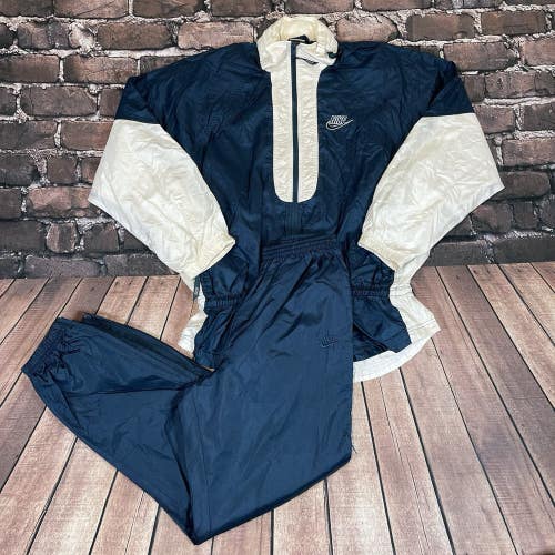 Vintage 90s Nike Womens M Lined Nylon Track Suit Windbreaker Pants + Jacket SET