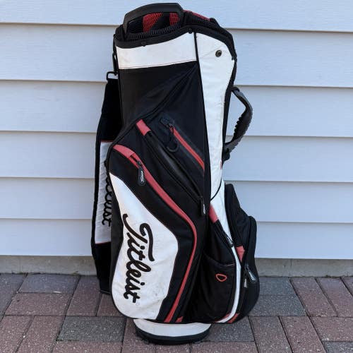 Titleist 14 Way Divider Cart Golf Bag Black White Red