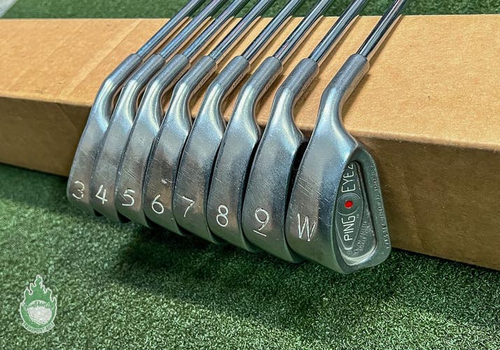 Used RH Ping Red Dot Eye 2 Irons 3-PW ZZ Lite Stiff Flex Steel Golf Club Set