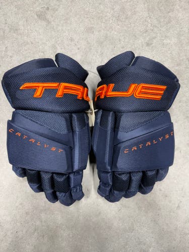 14” True Catalyst 9X Pro Edmonton Oilers Gloves Pro Stock (New) NHL