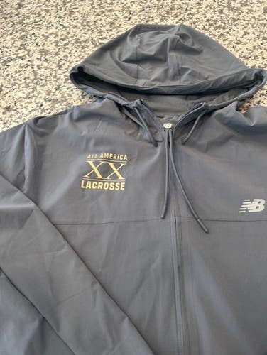 New Balance All America lacrosse game team pullover mens XL hood zip