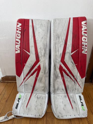 Red 28" Junior Vaughn SLR4 Goalie Leg Pads (Used)