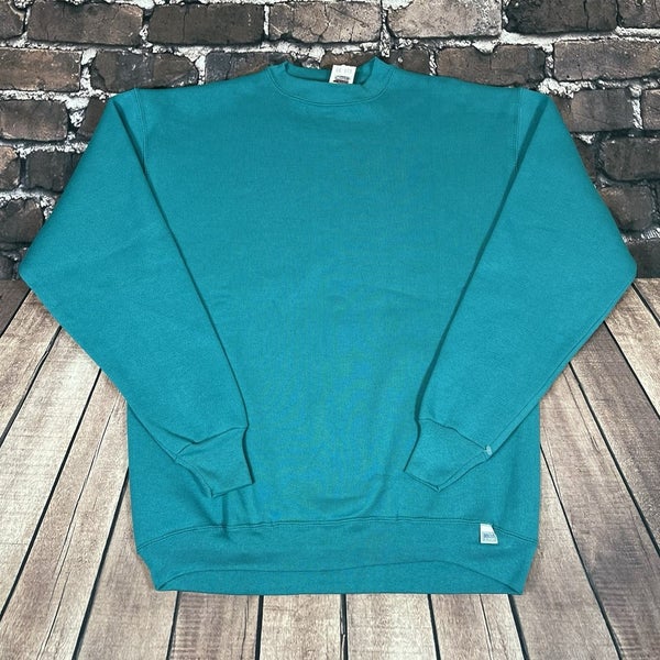 Vintage 90s Discus Athletic Medium Heavy Weight Blank Sweatshirt Teal Green NWT