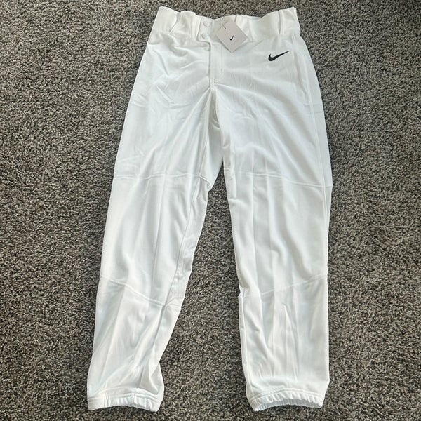 Nike Vapor Select Baseball Pants White Black Elastic Cuff Youth XL CZ7175-100