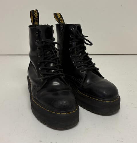 Dr Martens Jadon Black Leather Platform Side Zip Unisex Boots EU 42 US 9/10