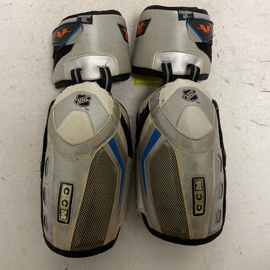 Used CCM VECTOR 8.0 LE Senior Elbow Pads White And Orange LG 11855-S000197922