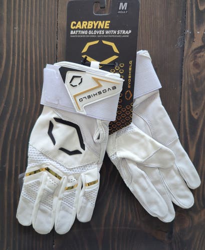 Adult Medium EvoShield Carbine gloves with strap. Batting Gloves (New)