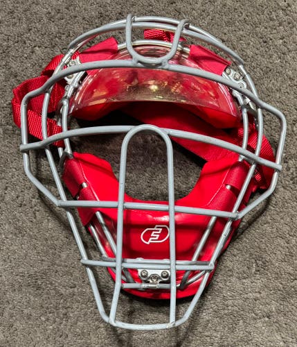 FORCE3 Traditional Catcher Mask S3 Shock Suspension System Red/Silver Pink Visor