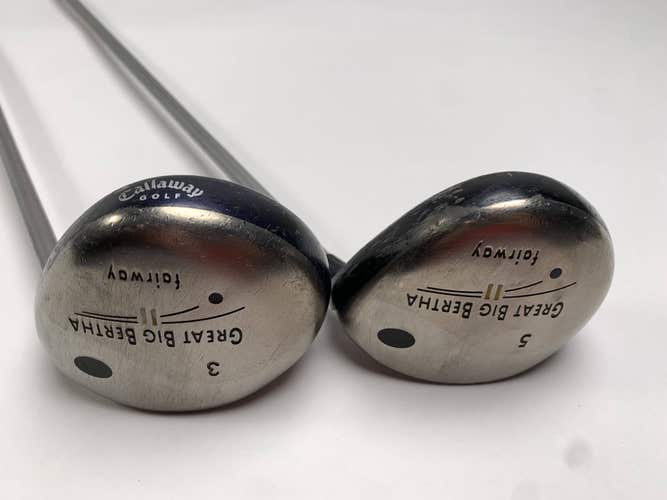 Callaway Great Big Bertha II 3 & 5 Fairway Wood Set 15* 18* GBB System Senior RH