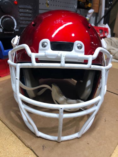 USED SCHUTT VENGEANCE PRO ADULT FOOTBALL HELMET - LARGE - CANDY APPLE RED