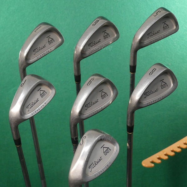 LH Titleist DCI Black Oversize+ 5-PW, SW Iron Set Factory TriSpec Steel Stiff