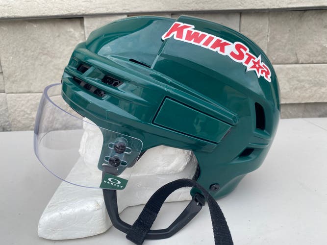 CCM SUPER TACKS X Pro Stock Hockey Helmet Visor Combo Green Large 6011