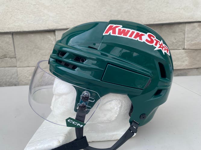 CCM SUPER TACKS X Pro Stock Hockey Helmet Visor Combo Green Small 6023