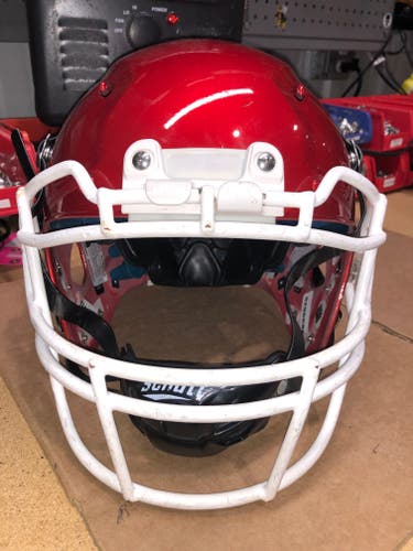 USED SCHUTT VENGEANCE PRO ADULT FOOTBALL HELMET - MEDIUM - CANDY APPLE RED