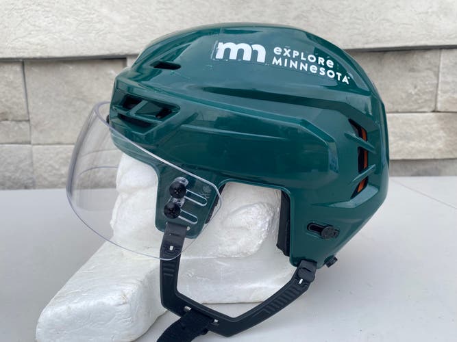 CCM Tacks 710 Pro Stock Hockey Helmet Visor Combo Green Small WILD 6377
