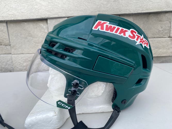 CCM SUPER TACKS X Pro Stock Hockey Helmet Visor Combo Green Large 6784