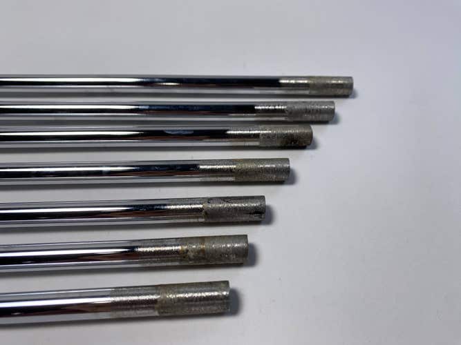 True Temper DG Mid S300 Stiff Steel Iron Set 7 Shafts 34.25''-36.75'' Pull 0.370