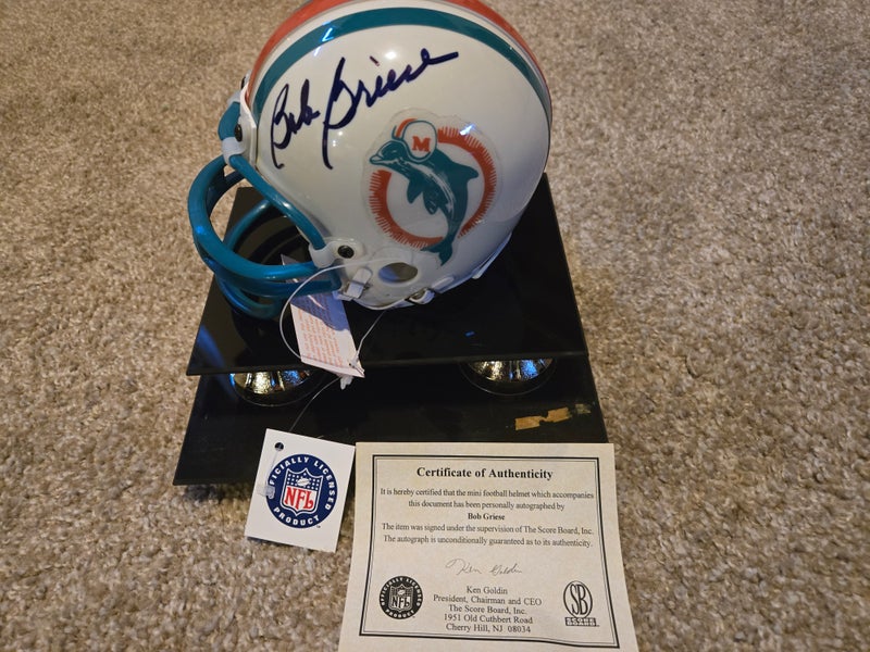 Bob Griese hall of fame QB autographed mini helment
