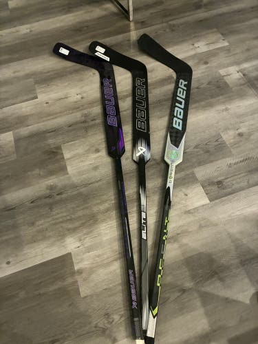 Senior Bauer Protocol,agent, and Elite Regular Goalie Sticks ( 3 PACK)  26" Paddle (New and used)