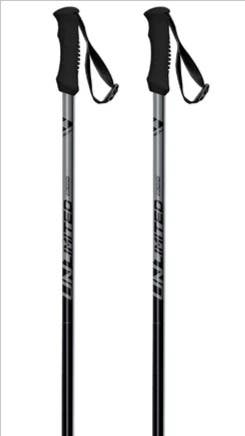 52in (130cm) Fischer Unlimited Black Ski Poles (New)