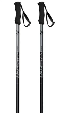 52in (130cm) Fischer Unlimited Black Ski Poles (New)