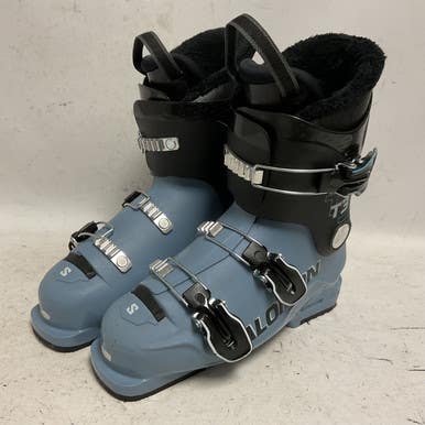 Used Salomon T3 Boys DH Ski Boot Carolina Blue 245 MP - M06.5 - W07.5 11855-S000195872