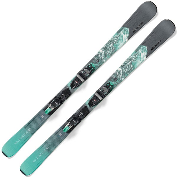 Women's 2023 Nordica 156 cm All Mountain Wild Belle 84 DC Skis With Bindings Max Din 11 (Used)