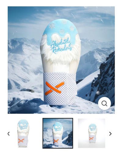 Abominable snowman sliding mitt