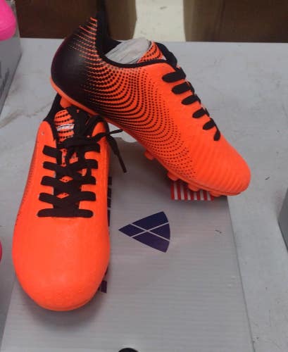 Vizari Stealth Firm Ground Soccer Cleats | Orange/Black Size 1 Little Kid | VZSE93353Y-1