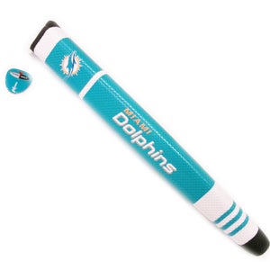NEW Team Golf Miami Dolphins Orange/White Jumbo Putter Grip w/Ball Marker