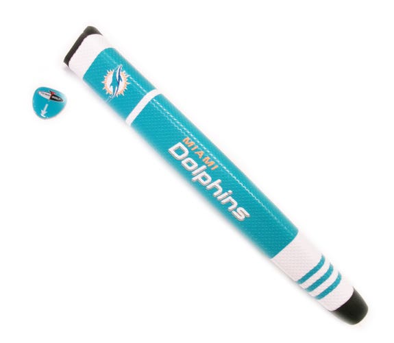NEW Team Golf Miami Dolphins Orange/White Jumbo Putter Grip w/Ball Marker