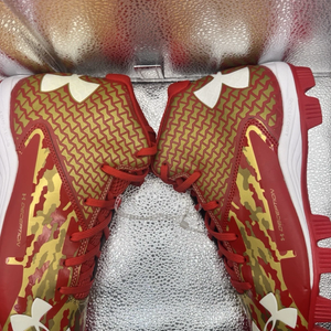 Red Men's Size 10 Adult Under Armour High Top Deception MLB Authentic Collection Baseball Cleats New