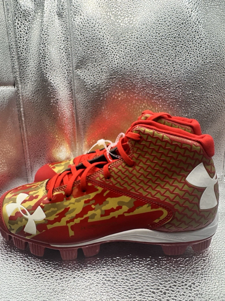 Red Men's Size 10.5 Adult Under Armour High Top Deception MLB Authentic Baseball Cleats New