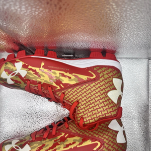 Red Men's Size 8 Adult Under Armour High Top Deception MLB Authentic Collection Baseball Cleats New