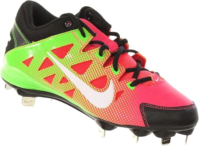 Nike Hyperdiamond Pro Metal Softball Cleats Women’s Size 8.5 Red Neon Green New
